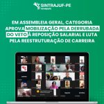 Em assembleia geral, categoria aprova mobilização pela derrubada do veto à reposição salarial